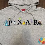 Disney  PIXAR Embroidered Hoodie Sweatshirt Grey XXL Monsters Inc Up Photo 2