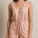 Cloth & Stone Pink Tie-Dye Romper Size M | Button Front Soft Wash One Piece Photo 0