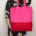 Victoria's Secret Victoria’s Secret Pink Red Metallic Large Tote Photo 2