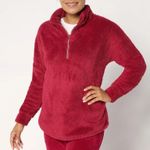 Grizzly NWOT  Sherpa Womens Pullover Fuzzy Sweater in Red.  Size Small Photo 0