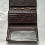 None Brown Leather Wallet GUC Photo 3