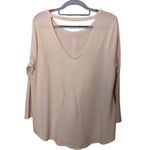 Loft Ann Taylor  women's pale‎ pink open back 3/4 sleeve tshirt Sz L Photo 2