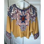 Flying Tomato Women's Boho Blouse M Multicolor Aztec Print Faux Wrap Emb… Photo 2