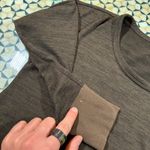 Athleta  Heathered Charcoal 3/4 Sleeve Cinched Waist Top with Pockets XXS Photo 5