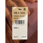 Mila Mae Asymmetric Pleated Long Sleeve Women's Mauve Dress NO BELT Pink Size L Photo 6