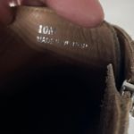 Linea Paolo Anna Perforated Suede Low Heel Wedge Sneaker Dark Olive 10M Brown Size 10 Photo 5