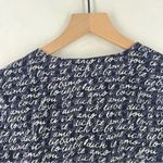 CAbi  Te Amo Love Cursive V-Neck‎ Lightweight Long Puff Sleeve Blouse Peasant XS Photo 12