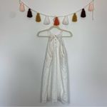 Entro  Eyelet Embroidery Scallop Trim Halter Neck White Dress Size Medium Photo 10