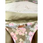 Lounge Reversible Plunge Bikini Top & Tie Side Bikini Thong Green/Floral XS / S Photo 8