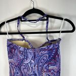 Talbots One Piece Swimsuit Convertible Halter Blue Pink Paisley Print Size 10 Photo 4