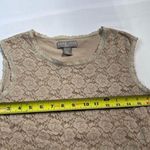 Kate Hill Vintage 90's Womens Petite brown tan rose floral lace lined tank Sz M Photo 6