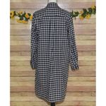 Madewell  Black & White Plaid Midi Shirt Dress Size M Long Sleeve Pockets Buttons Photo 7