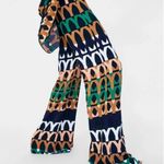 ZARA  High Waist Wide Leg Geometric Tribal Safari Print Palazzo Pants Size XS‎ Photo 10