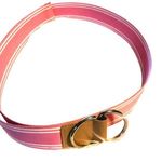 Pink and Tan Belt with Double D Ring Buckle like New Photo 0
