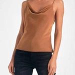 Elan  Caramel Brown Sofia Cowl Neck Cami Top Sz M Photo 1