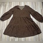 Timeless Brown Polka Dot Dress, Size Medium Photo 0
