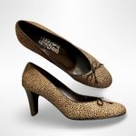 Salvatore Ferragamo Ferragamo Shoes Womens 7 2A Narrow 'Galena' Heels Calf Hair Leather Animal Print Photo 0