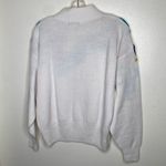 Vintage Floral Embroidered White Cowl Neck Sweater Large Maurada 70s 80s 1970s Photo 1