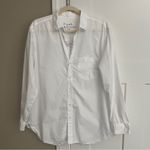 FRANK & EILEEN JOEDY WOVEN BUTTON UP white cotton long sleeve top Size L Photo 1