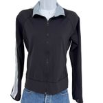 prAna  Women Navy Track Jacket Full Zip Light Blue Stripe S Athleisure SM Gym Photo 1