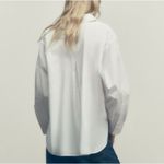 ZARA  pearl embellished collar detail cotton poplin white button front shirt Photo 7