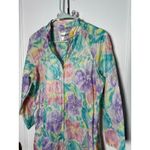 Vintage Saybury Pastel Floral Granny Floral House Dress Robe Jacket Housecoat XS Green Photo 3