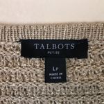 Talbots Petite Women’s Gold Metallic Knit Button-Up Cardigan Sweater Photo 7
