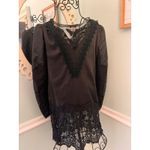 Witchy Goth Rock Punk Alternative Victorian Steampunk Black Lace Leather Top S Photo 4