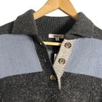 Madewell  Rugby Striped Oversized Charcoal Blue Polo Sweater Size XS Photo 5