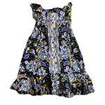 Free People Summer In Tulum Linen Tunic Top Purple Women's Large Boho Floral Photo 2