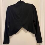 Windsor  - Black Cropped Jacket with Silver Zipper Details (like new) Large Photo 1