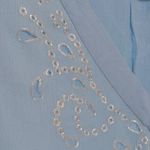 Soft Surroundings  Womens Tunic Dress Ice Blue Floral V Neck Metallic Eyelets L Photo 1