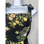 RIHOAS Floral Midi Dress Tie Strap Square Neck Black Yellow Spring Summer S Photo 4