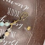 Handmade Boho Agate Bead Bracelet Adjustable w/ Peace & Breathe Charms Indie Spirtual Photo 7