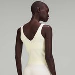 Lululemon Ribbed Knit Cropped Tank Top Size 6 - Lemon Sorbet Photo 2