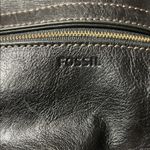 Fossil  Black  Leather Shoulder Bag with Brown Detail Photo 1