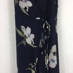 Lulus All Mine Navy Blue Floral Print Ruffle Chiffon Wrap Maxi Dress XS Photo 8
