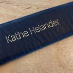 Kathe Helander Womens Crystal American Flag Buckle Leather Belt Black Photo 4