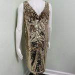 Loft  Sequin Golden Beauty Mini Dress - HOCO PROM* size 10 Photo 3
