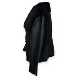 Venus Faux leather fur moto jacket by ladies plus size 16 black vegan suede coat Photo 3