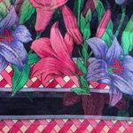 Berkshire Made in Italy Floral Scarf Sheer Bright Pink Purple Green Polyester Black Photo 8