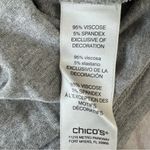 Chico's Weekends by Chico’s Light Gray Crewneck with Sequined Leaf Detail Size 1/M Photo 7