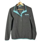 Columbia PFG Gray & Blue Half Snap Button Fleece Sweatshirt M Photo 9