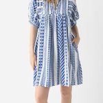 1012 NEVER A WALLFLOWER Women's High Neck Dress Size Small Color Blue White Photo 1