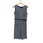 Liz Claiborne  Navy Blue Polka Dot Sleeveless Belted‎ Short Dress Sz 4 Photo 5