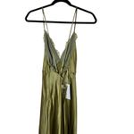 Reformation NWT  Maysen Silk Formal Maxi Dress Olive Oil Green Photo 6