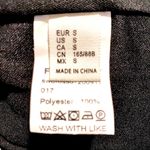 Small Black Ruched Bust Lantern, Sheer long Sleeves Swiss Dots, Knee High Dress. Photo 8