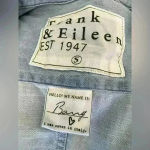 Frank & Eileen  $278 Barry Dress Denim Blue Distressed Coastal Western Button Up Photo 1