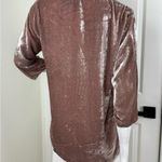 Johnny Was  Pink Velvet Heavily Embroidered Tunic Top Long Sleeve Sz Small. Photo 7