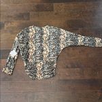 Free Kisses Snake Pattern Graphic Fitted Blouse Brown Black MSRP $38 Photo 7